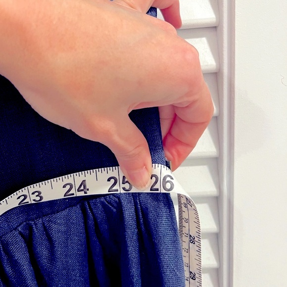 NWOT Armstreet German Rose Corset Dress in blue linen - Picture 7 of 10